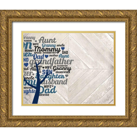 Family Tree Gold Ornate Wood Framed Art Print with Double Matting by Allen, Kimberly