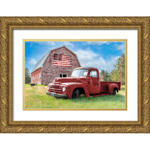 Olde Red Gold Ornate Wood Framed Art Print with Double Matting by Allen, Kimberly