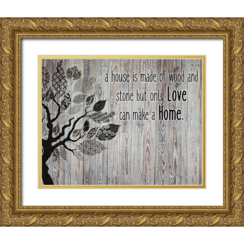 House Gold Ornate Wood Framed Art Print with Double Matting by Allen, Kimberly