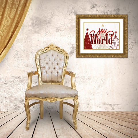Joy to the Word Trees Gold Ornate Wood Framed Art Print with Double Matting by Allen, Kimberly