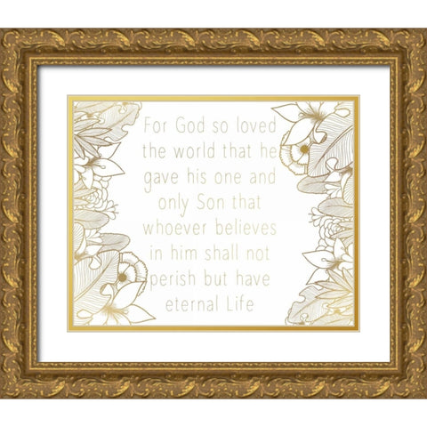For God So Loved Gold Ornate Wood Framed Art Print with Double Matting by Allen, Kimberly