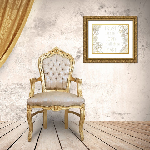 Trust In The Lord Gold Ornate Wood Framed Art Print with Double Matting by Allen, Kimberly