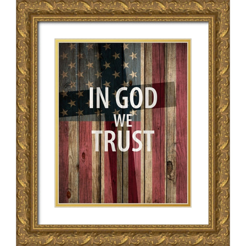 In God We Trust Gold Ornate Wood Framed Art Print with Double Matting by Allen, Kimberly