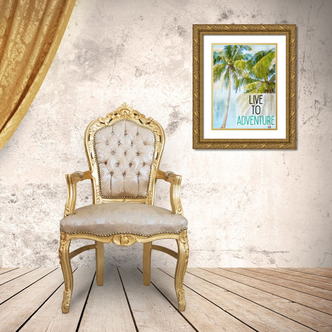 Live To Adventure Gold Ornate Wood Framed Art Print with Double Matting by Allen, Kimberly