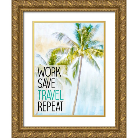 Work Travel Gold Ornate Wood Framed Art Print with Double Matting by Allen, Kimberly