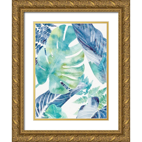 Palms Watercolor 2 Gold Ornate Wood Framed Art Print with Double Matting by Allen, Kimberly