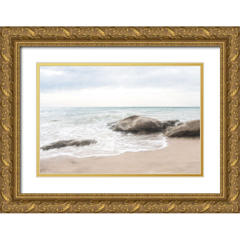 Shoreline Gold Ornate Wood Framed Art Print with Double Matting by Allen, Kimberly