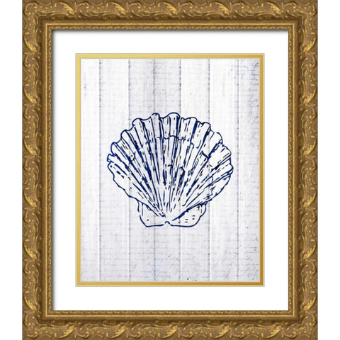 Seaside Wood 1 Gold Ornate Wood Framed Art Print with Double Matting by Allen, Kimberly