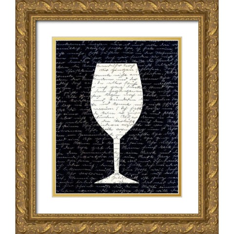 Wine on Black 1 Gold Ornate Wood Framed Art Print with Double Matting by Allen, Kimberly