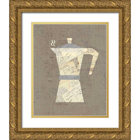 Postcard Coffee 1 Gold Ornate Wood Framed Art Print with Double Matting by Allen, Kimberly