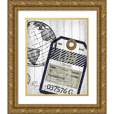 Lets Travel 2 Gold Ornate Wood Framed Art Print with Double Matting by Allen, Kimberly