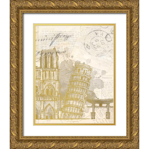 Bucket List B Gold Ornate Wood Framed Art Print with Double Matting by Allen, Kimberly