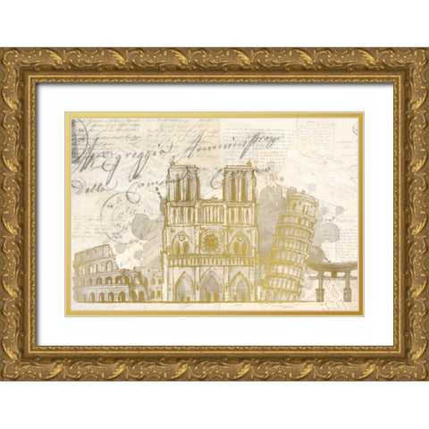Bucket List Gold Ornate Wood Framed Art Print with Double Matting by Allen, Kimberly