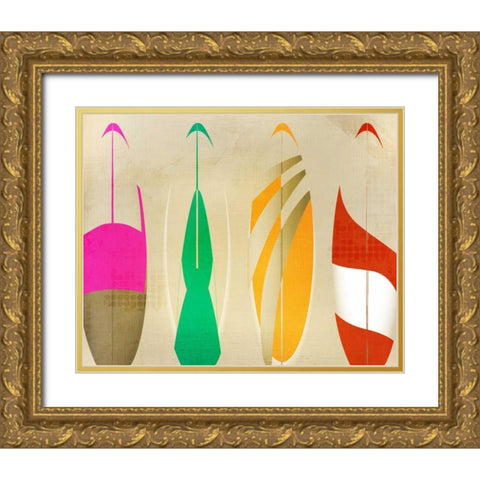 Going Surfing Gold Ornate Wood Framed Art Print with Double Matting by Allen, Kimberly