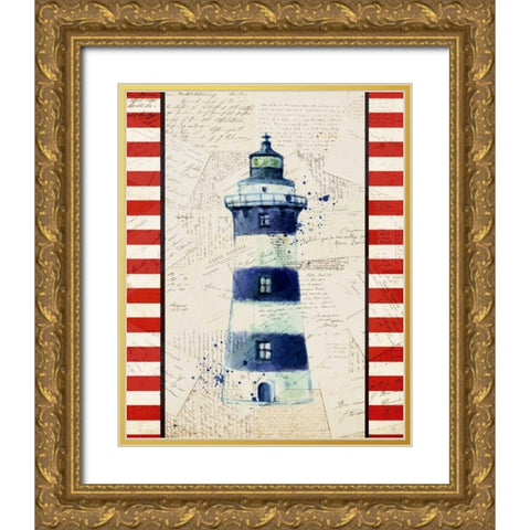 Postcards from the Sea 1 Gold Ornate Wood Framed Art Print with Double Matting by Allen, Kimberly