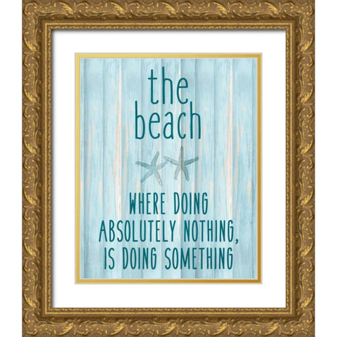 The Beach Gold Ornate Wood Framed Art Print with Double Matting by Allen, Kimberly