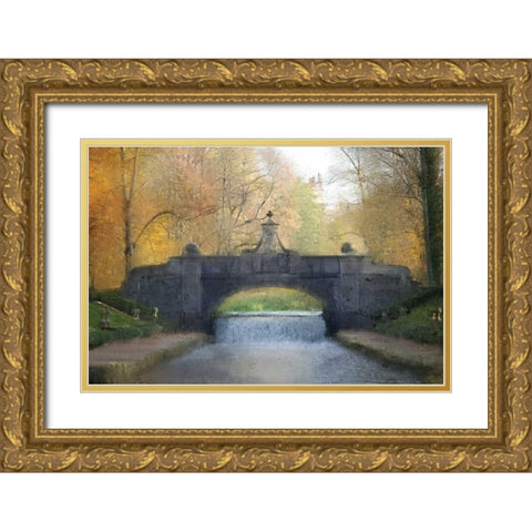 Across the Bridge Gold Ornate Wood Framed Art Print with Double Matting by Allen, Kimberly