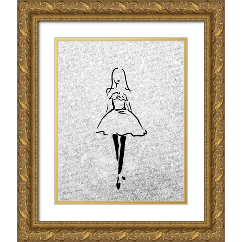 Glitter Fashion 2 Gold Ornate Wood Framed Art Print with Double Matting by Allen, Kimberly