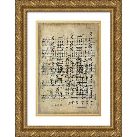 Notes 2 Gold Ornate Wood Framed Art Print with Double Matting by Allen, Kimberly