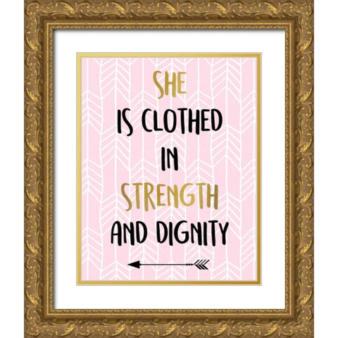 She Is Clothed Gold Ornate Wood Framed Art Print with Double Matting by Allen, Kimberly