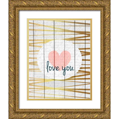 Be Mine 2 Gold Ornate Wood Framed Art Print with Double Matting by Allen, Kimberly