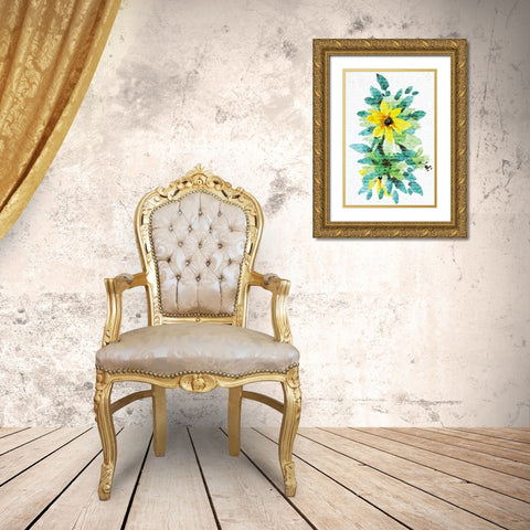 Watercolor Floral 1 Gold Ornate Wood Framed Art Print with Double Matting by Allen, Kimberly