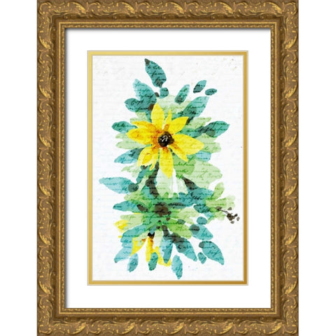Watercolor Floral 1 Gold Ornate Wood Framed Art Print with Double Matting by Allen, Kimberly