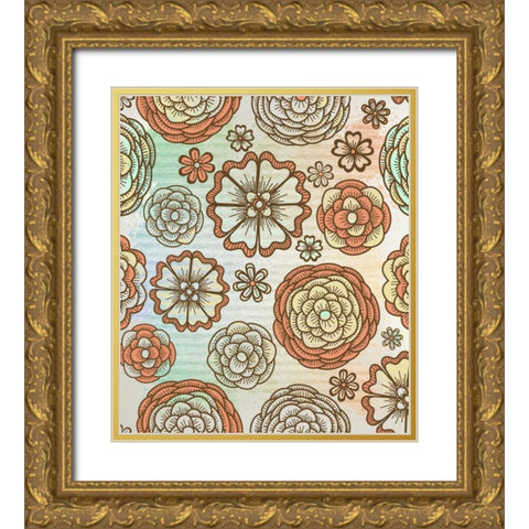 Joyful Gold Ornate Wood Framed Art Print with Double Matting by Allen, Kimberly