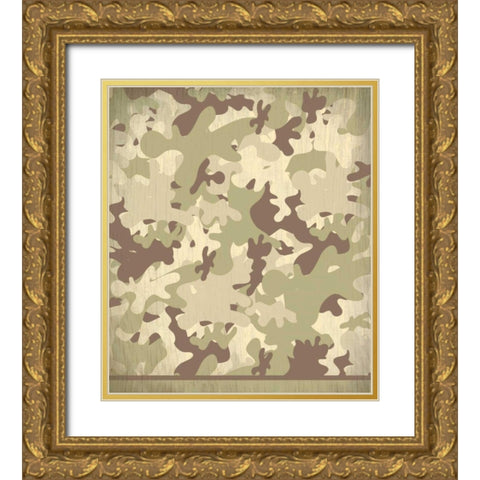 Camo Gold Ornate Wood Framed Art Print with Double Matting by Allen, Kimberly