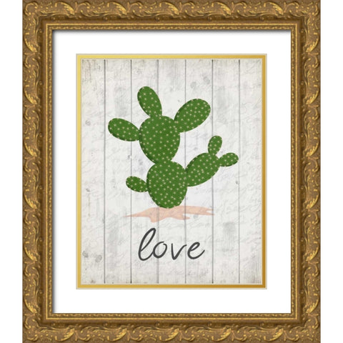 Cactus Love Gold Ornate Wood Framed Art Print with Double Matting by Allen, Kimberly