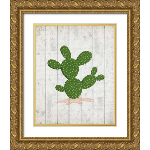 Cactus 1 Gold Ornate Wood Framed Art Print with Double Matting by Allen, Kimberly