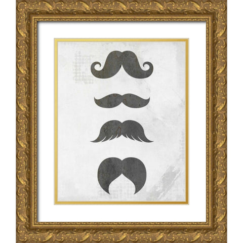 Mustache 2 Gold Ornate Wood Framed Art Print with Double Matting by Allen, Kimberly