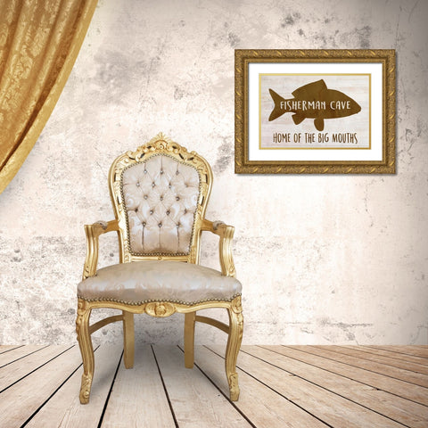 Fisherman Cave Gold Ornate Wood Framed Art Print with Double Matting by Kimberly, Allen