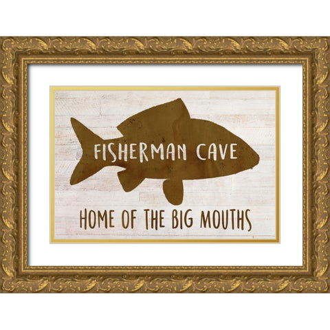 Fisherman Cave Gold Ornate Wood Framed Art Print with Double Matting by Kimberly, Allen