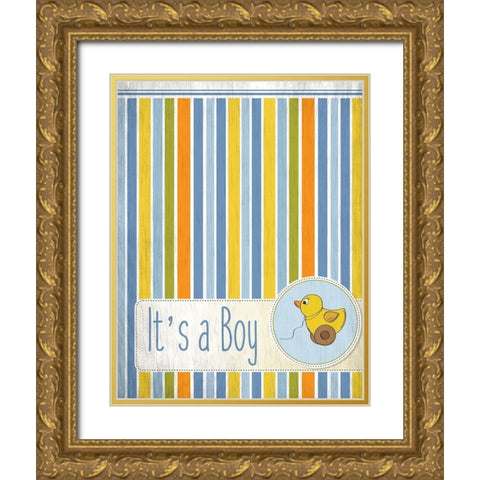 Its a Boy Gold Ornate Wood Framed Art Print with Double Matting by Kimberly, Allen