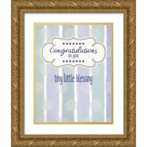 Tiny Little Blessing Boy Gold Ornate Wood Framed Art Print with Double Matting by Kimberly, Allen