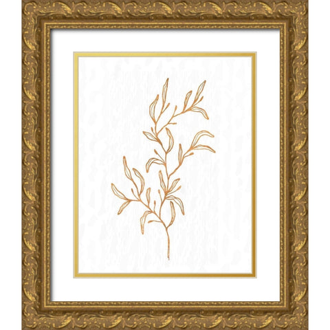 Copper Botanical 2 Gold Ornate Wood Framed Art Print with Double Matting by Kimberly, Allen