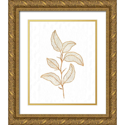 Copper Botanical 4 Gold Ornate Wood Framed Art Print with Double Matting by Kimberly, Allen