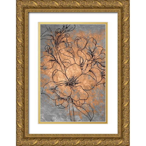 Blossoms Gold Ornate Wood Framed Art Print with Double Matting by Kimberly, Allen