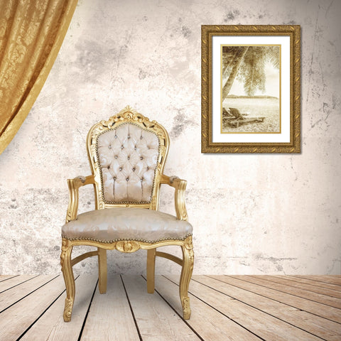 A Day at the Beach 1 Gold Ornate Wood Framed Art Print with Double Matting by Kimberly, Allen