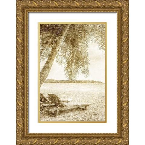 A Day at the Beach 1 Gold Ornate Wood Framed Art Print with Double Matting by Kimberly, Allen