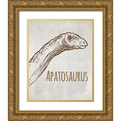 Dinosaur 2 Gold Ornate Wood Framed Art Print with Double Matting by Kimberly, Allen