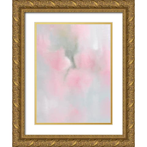 First Blush Gold Ornate Wood Framed Art Print with Double Matting by Kimberly, Allen
