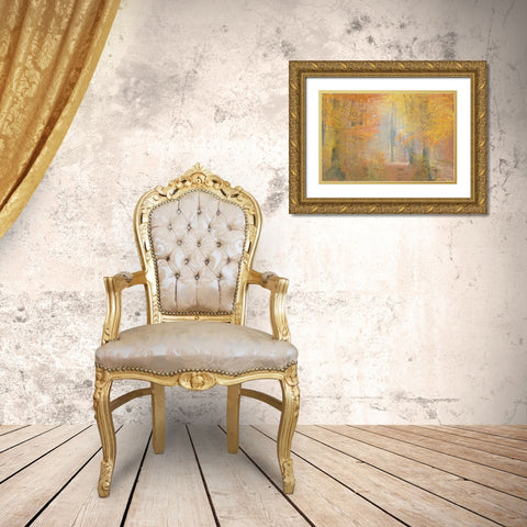 Colors of Autumn Gold Ornate Wood Framed Art Print with Double Matting by Kimberly, Allen