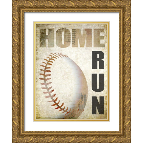 Home Run Gold Ornate Wood Framed Art Print with Double Matting by Kimberly, Allen