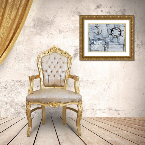 Nautical Cape Gold Ornate Wood Framed Art Print with Double Matting by Kimberly, Allen