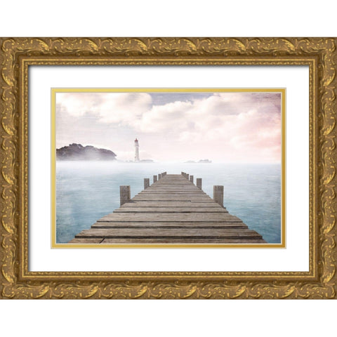 Out to Sea Scene Gold Ornate Wood Framed Art Print with Double Matting by Allen, Kimberly