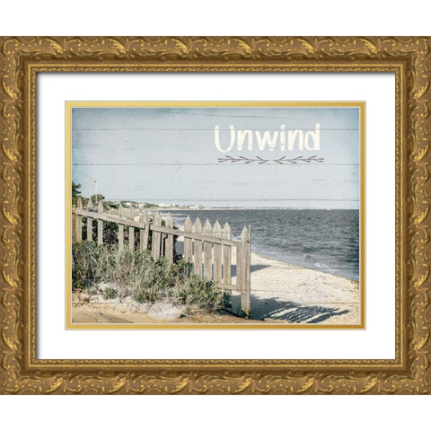 Unwind Gold Ornate Wood Framed Art Print with Double Matting by Kimberly, Allen