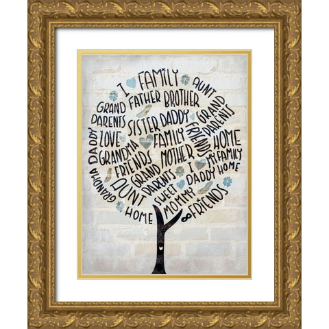 Family Time 4 Gold Ornate Wood Framed Art Print with Double Matting by Kimberly, Allen