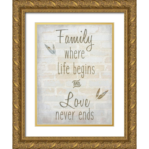 Family A Gold Ornate Wood Framed Art Print with Double Matting by Kimberly, Allen